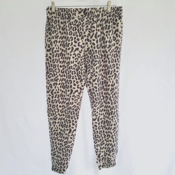Socialite Leopard Print Fleece Drawstring Jogger NWT - Picture 1 of 8